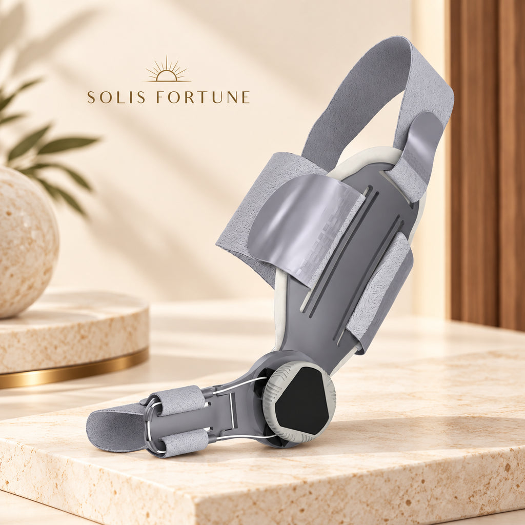 Solis Toewise — bunion corrector: hinged big toe splint with straps and a rotating knob