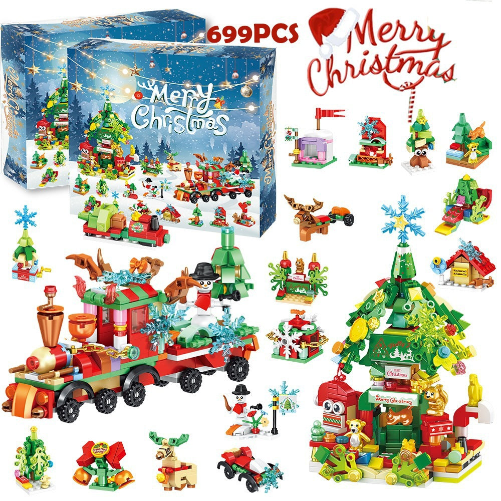 Christmas Train & Tree Building Blocks Advent Calendar — Solis Train & Tree, full set