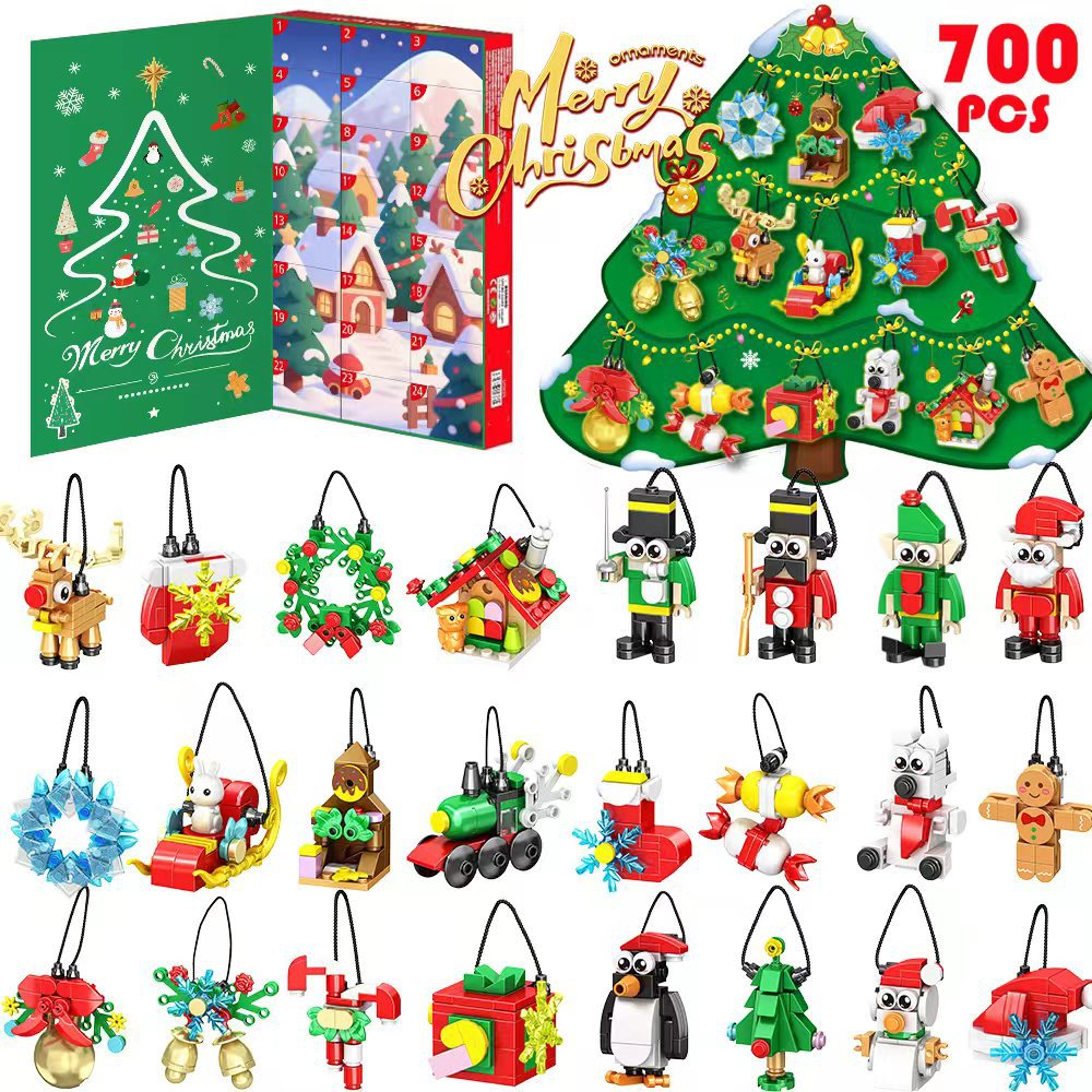 Christmas Ornament Building Blocks Advent Calendar — Solis Tree Charms, full set