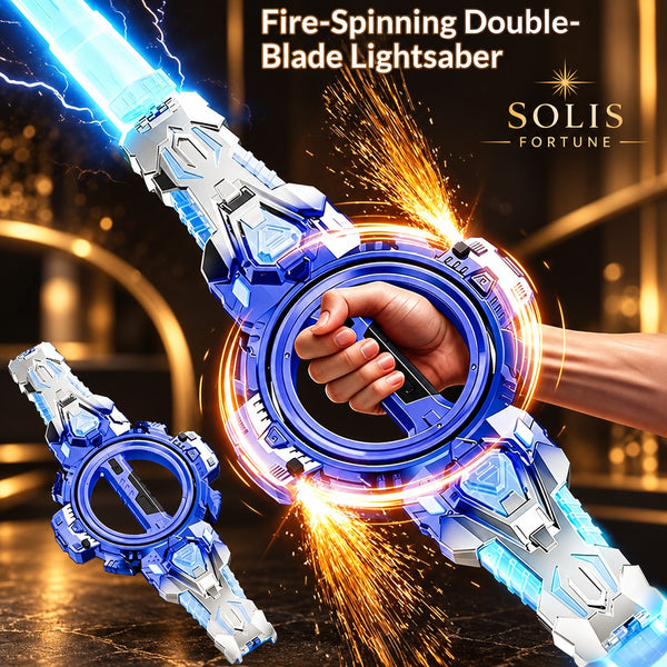 Solis Twinspark — spinning double-blade light saber throwing sparks