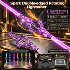 Solis Twinspark — Dazzling Purple: double light saber with 7-colour light, Type-C and 20 flints