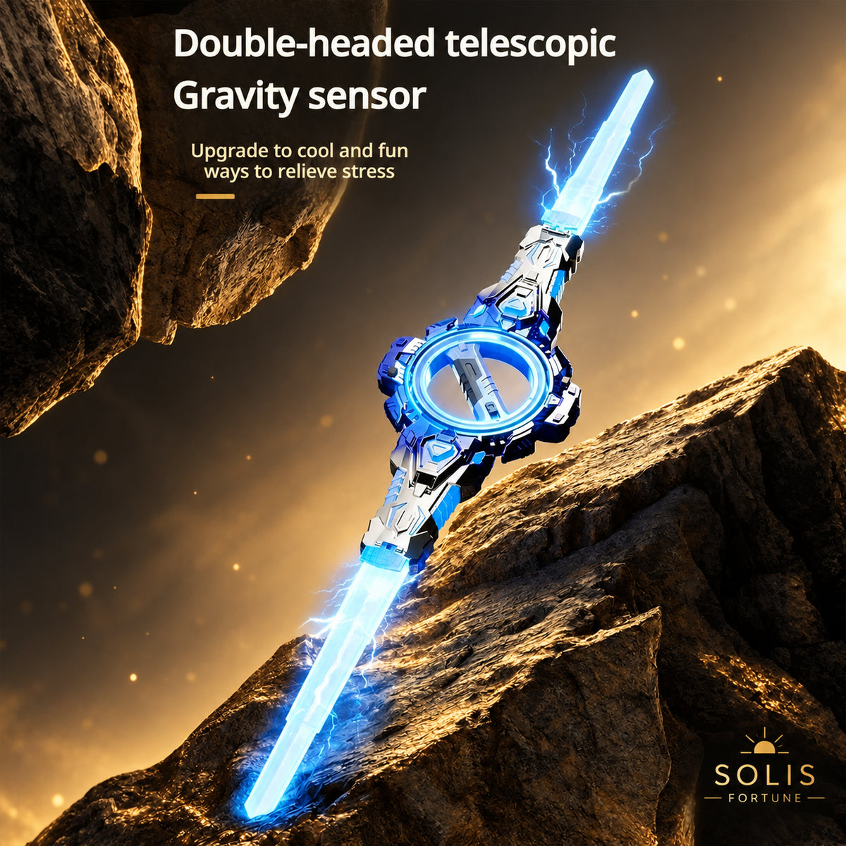 Solis Twinspark — double-headed telescopic saber with gravity sensor