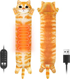 Solis Warmpal — Orange Cat: long orange tabby cat plush with the heating panel