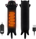 Solis Warmpal — Black Long Cat: long black cat plush with the heating panel
