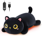 Solis Warmpal — Black Cat: lying black cat plush with yellow eyes