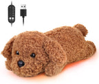 Solis Warmpal — Teddy Bear Dog: lying curly brown teddy dog plush