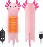 Solis Warmpal — Pink Long Axolotl: long pink axolotl plush with the heating panel