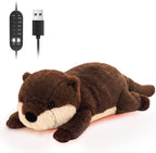 Solis Warmpal — Dark Brown Otter: lying dark brown otter plush
