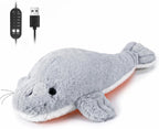 Solis Warmpal — Light Blue Manatee: lying grey-blue manatee plush