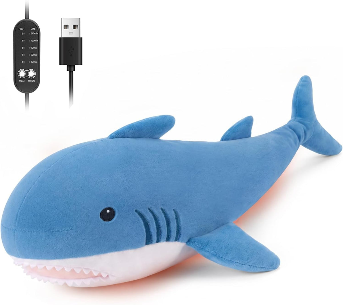 Solis Warmpal — Blue Shark: lying blue shark plush