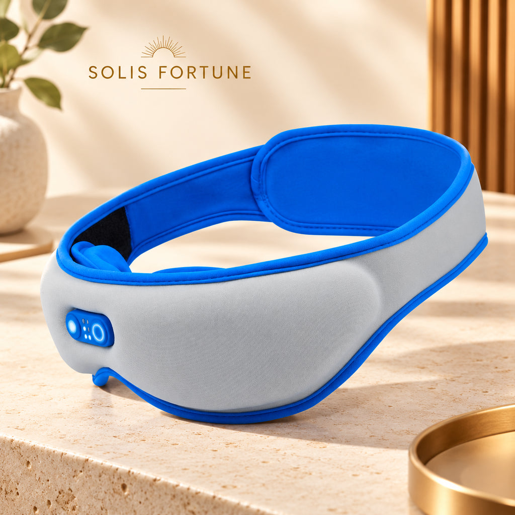 Solis Warmrest — cordless rechargeable heated eye mask with its control buttons