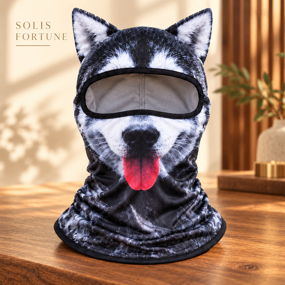 Solis Wild Faces — Wolf animal face ski mask with tongue out