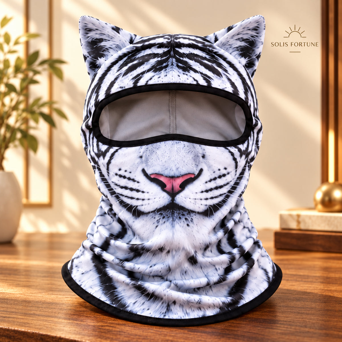 Solis Wild Faces — White Tiger animal face ski mask