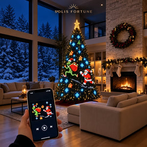 Lichterkette Weihnachtsbaum App-gesteuert, smarte animierte LED-Pixel-Lichterkette mit Stern, Musiksync, 256 oder 400 LEDs, Sets für 5–8 ft