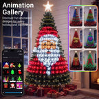 Solis Yuletide — Santa design across the tree and the app's animation gallery