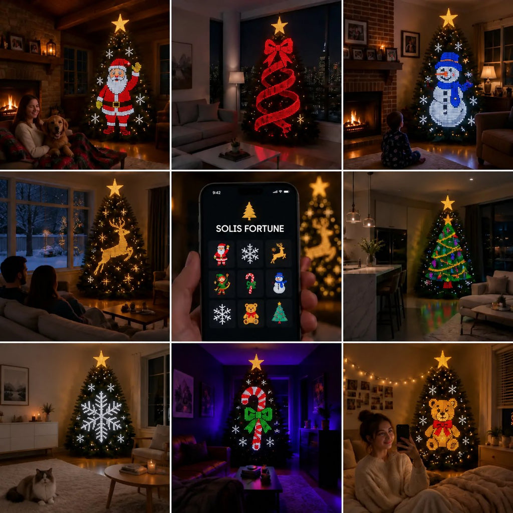 Solis Yuletide — twelve animated designs: Santa, snowman, reindeer, snowflake, teddy bear and more