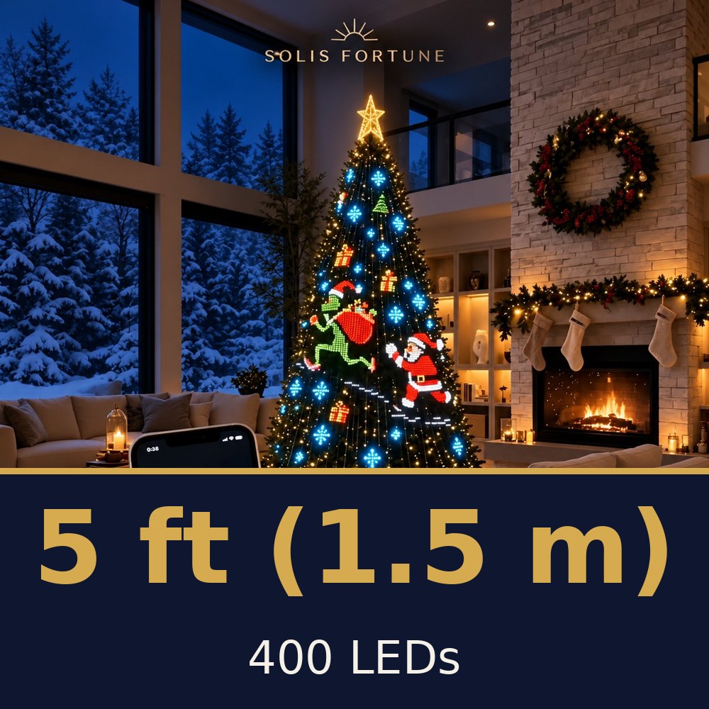 Solis Yuletide Animated Tree Lights — size 5 ft (1.5 m) · 400 LEDs