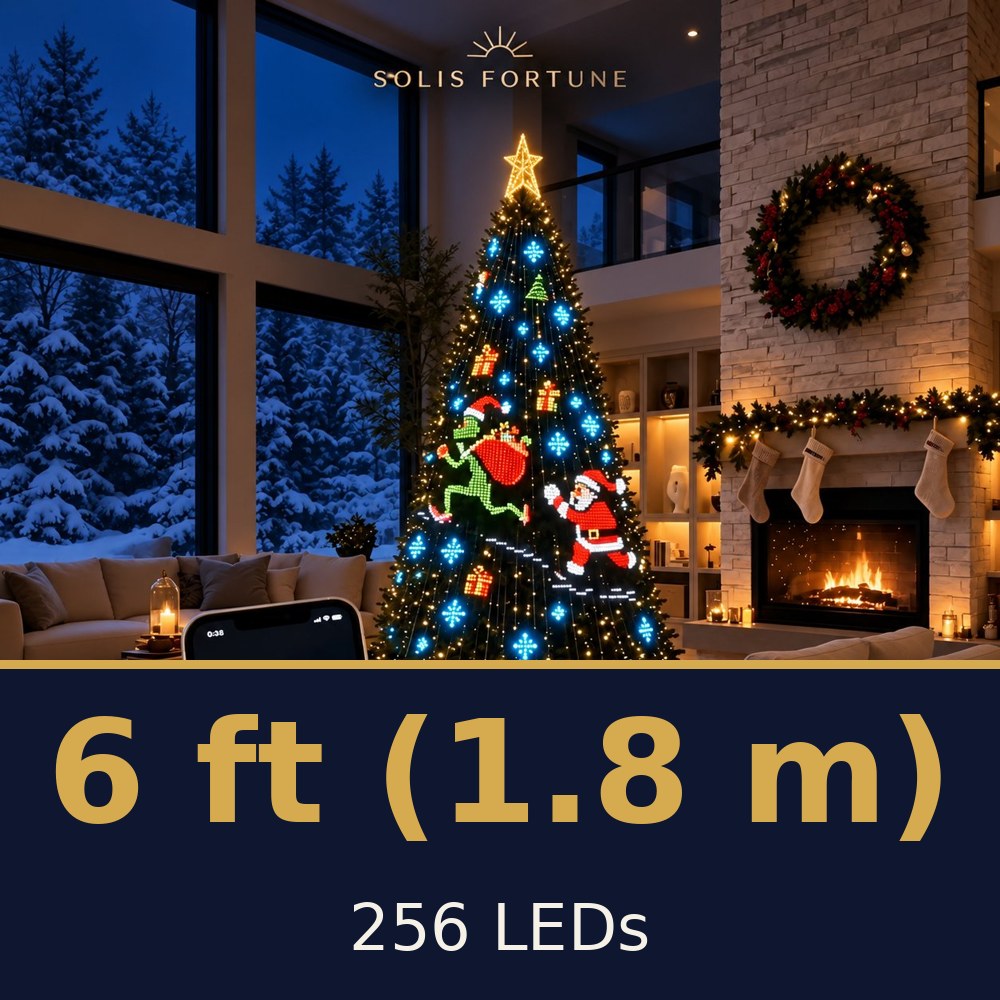 Solis Yuletide Animated Tree Lights — size 6 ft (1.8 m) · 256 LEDs