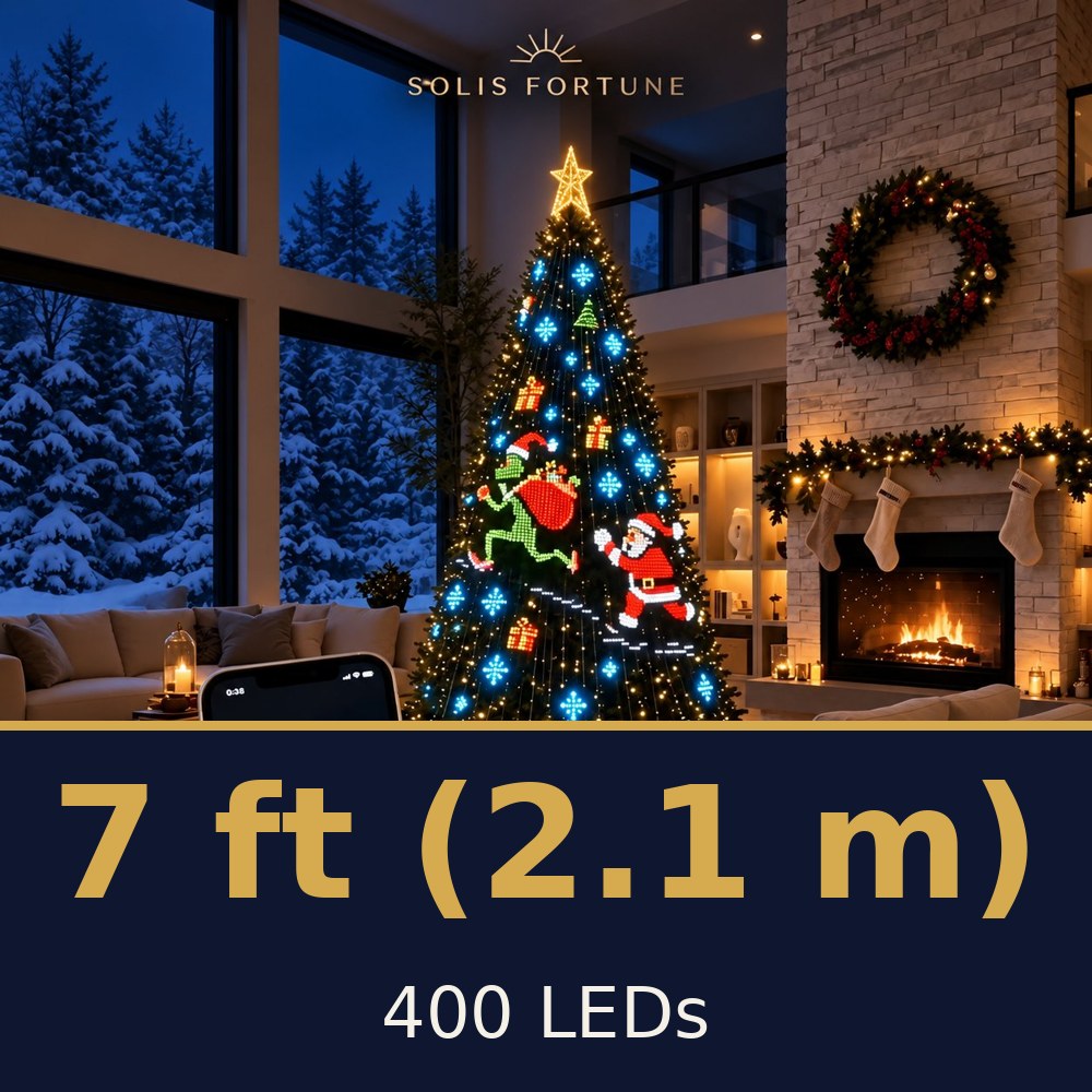 Solis Yuletide Animated Tree Lights — size 7 ft (2.1 m) · 400 LEDs