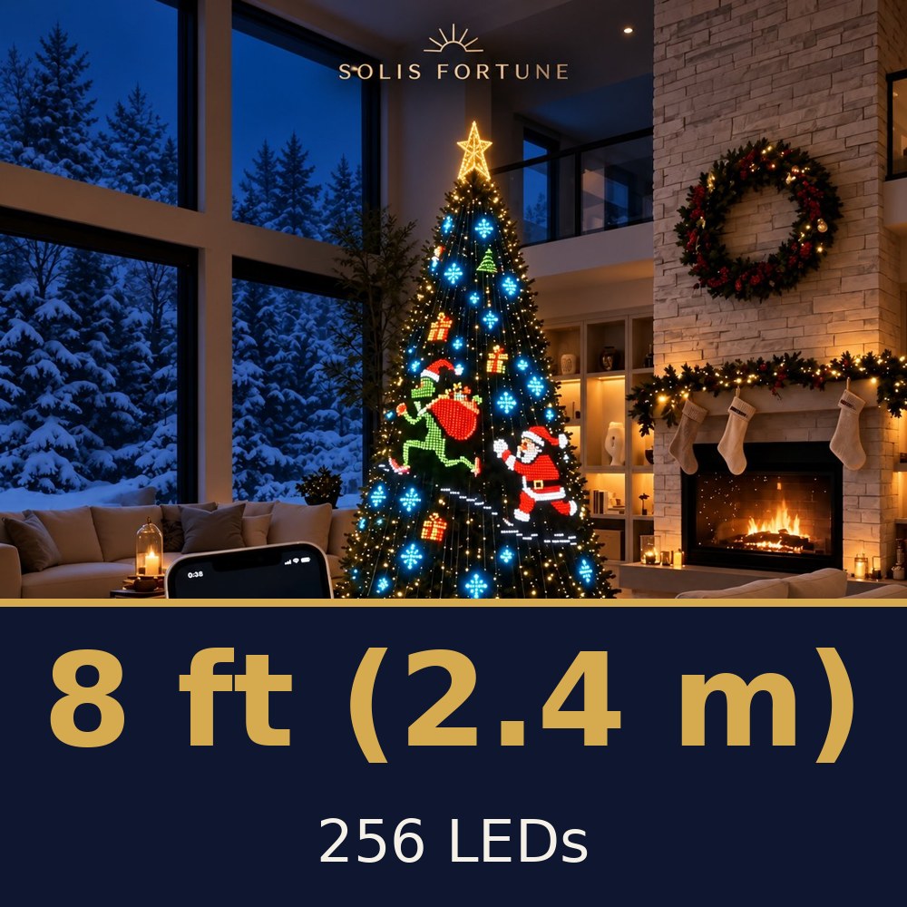 Solis Yuletide Animated Tree Lights — size 8 ft (2.4 m) · 256 LEDs