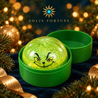 Solis Yuletide — green Christmas grump squishy bun, Classic Smirk