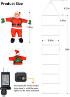 Solis Yuletide Santa Ladder Lights dimensions: 10 ft ladder, 9.8 in wide, Santa and plug-in adapter
