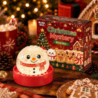 Solis Yuletide — Snowman Christmas squishy bun in its red gift tin