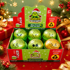 Solis Yuletide — display box of green Christmas grump squishies