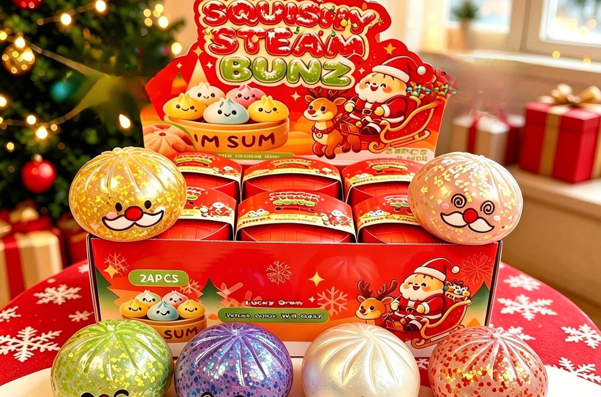 Solis Yuletide — Christmas squishy gift box — Santa Buns · 12 × 8.5 cm